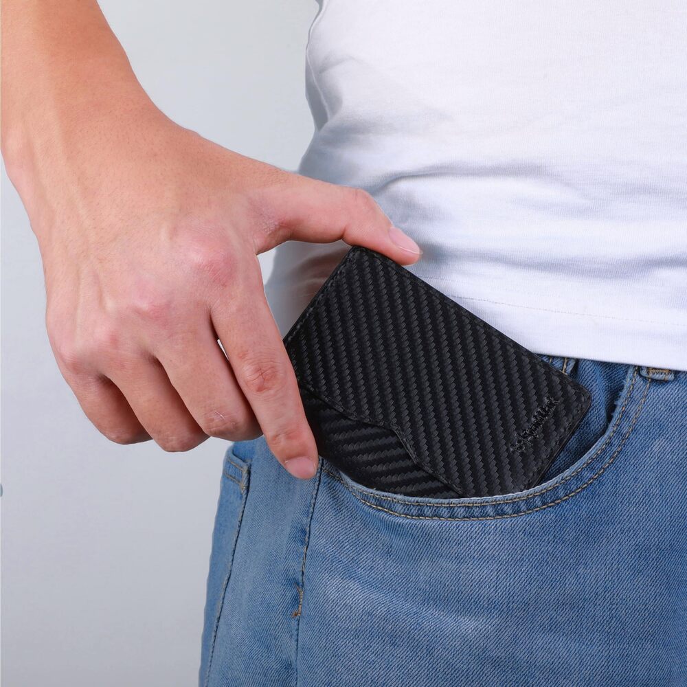 5204 RFID Blocking Slim Wallet Thin Bifold Credit Card Holder Wallet - Picture 4 of 6